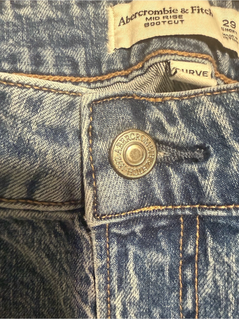 Abercrombie & Fitch Mid Rise Bootcut Jeans Size 29 Short CURVE LOVE - Picture 6 of 6